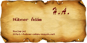 Hübner Ádám névjegykártya
